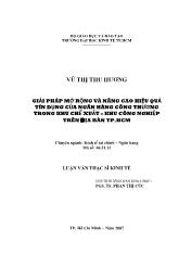 Đề tài Giải pháp mở rộng và nâng cao hiệu quả tín dụng của ngân hàng công thương trong khu chế xuất - Khu công nghiệp trên địa bàn TP Hồ Chí Minh