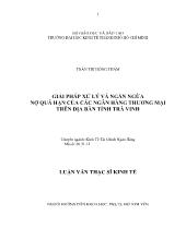 Đề tài Giải pháp xử lý và ngăn ngừa nợ quá hạn của các ngân hàng thương mại trên địa bàn tỉnh Trà Vinh