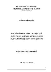 Đề tài Một số giải pháp nâng cao hiệu quả quản trị rủi ro tín dụng theo chuẩn mực và thông lệ ngân hàng quốc tế