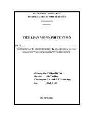 Đề tài Những nhân tố ảnh hưởng đến tỷ giá hối đoái và tác động của tỷ giá hối đoái đối với nền kinh tế