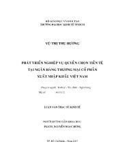 Đề tài Phát triển nghiệp vụ quyền chọn tiền tệ tại ngân hàng thương mại cổ phần xuất nhập khẩu Việt Nam
