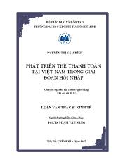 Đề tài Phát triển thẻ thanh toán tại Việt Nam trong giai đoạn hội nhập