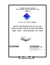 Đề tài Quản trị rủi ro lãi suất tại ngân hàng tmcp ngoại thương Việt Nam – Chi nhánh Cần Thơ
