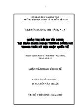 Đề tài Quản trị rủi ro tín dụng tại ngân hàng ngoại thương Đồng Nai trong thời kỳ hội nhập quốc tế