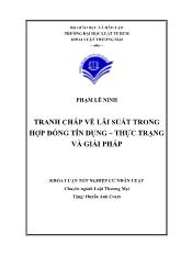 Đề tài Tranh chấp hợp đồng tín dụng về lãi suất trong nhưng năm gần đây