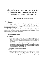 Đề tài Xây dựng chiến lược quảng cáo sản phẩm thẻ cho ngân hàng thương mại mới thành lập
