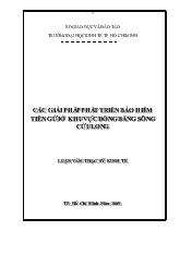 Luận văn Các giải pháp phát triển bảo hiểm tiền gửi ở khu vực đồng bằng sông Cửu Long