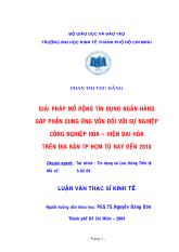Luận văn Giải pháp mở rộng tín dụng Ngân hàng góp phần cung ứng vốn đối với sự nghiệp Cồng nghiệp hóa - Hiện đại hóa trên địa bàn Tp Hồ Chí Minh từ nay đến 2010