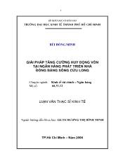 Luận văn Giải pháp tăng cường huy động vốn tại Ngân hàng phát triển nhà Đồng Bằng Sông Cửu Long