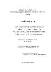 Luận văn Một số giải pháp nhằm nâng cao năng lực cạnh tranh của ngân hàng đầu tư và phát triển Việt Nam trong quá trình hội nhập