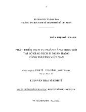 Luận văn Phát triển dịch vụ Ngân hàng trọn gói tại Sở giao dịch II - Vietinbank