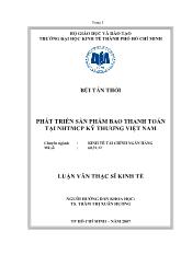 Luận văn Phát triển sản phẩm bao thanh toán tại ngân hàng thương mại cổ phần Kỹ Thương Việt Nam