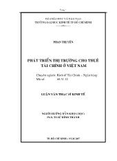 Luận văn Phát triển thị trường cho thuê tài chính ở Việt Nam