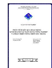 Phân tích kết quả hoạt động kinh doanh tại ngân hàng nông nghiệp và phát triển nông thôn Sóc Trăng