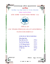 Tiểu luận Các tình huống gian lận, lừa đảo trong ngân hàng hiện nay