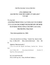 Đề tài Giải pháp nhằm nâng cao năng lực xuất khẩu của các doanh nghiệp thành phố Hồ Chí Minh xuất khẩu hàng nông lâm thủy sản sang thị trường Nhật Bản