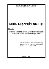 Đề tài Một số giải pháp nhằm phát triển thị trường trái phiếu ở Việt Nam