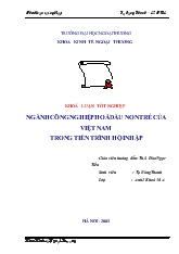 Đề tài Ngành công nghiệp hoá dầu non trẻ của Việt Nam trong tiến trình hội nhập