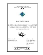 Đề tài Phân tích hoạt động thanh toán quốc tế tại ngân hàng ngoại thương Việt Nam chi nhánh Cần Thơ
