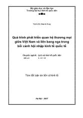 Đề tài Quá trình phát triển quan hệ thương mại giữa Việt Nam và Liên bang Nga trong bối cảnh hội nhập kinh tế quốc tế