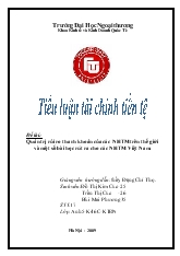 Đề tài Quản trị rủi ro thanh khoản của các ngân hàng thương mại trên thế giới và một số bài học rút ra cho các ngân hàng thương mại Việt Nam