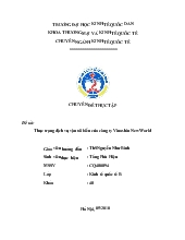 Đề tài Thực trạng dịch vụ vận tải biển của Công ty Vinashin New World