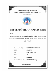 Đề tài Thực trạng và biện pháp phát triển hoạt động xuất khẩu của Công ty Cổ phần xuất nhập khẩu tạp phẩm