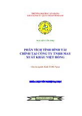 Khóa luận Phân tích tình hình tài chính tại công ty TNHH may xuất khẩu Việt Hồng
