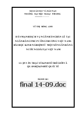 Luận văn Đẩy mạnh dịch vụ ngân hàng bán lẻ tại ngân hàng tmcp công thương Việt Nam - Bài học kinh nghiệm từ một số ngân hàng nước ngoài tại Việt Nam