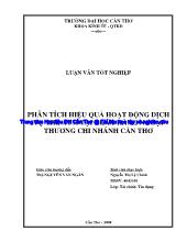 Luận văn Phân tích hiệu quả hoạt động dịch vụ thẻ tại ngân hàng ngoại thương chi nhánh Cần Thơ