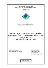 Luận văn Phân tích tình hình xuất khẩu gạo tại công ty cổ phần nông sản thực phẩm xuất khẩu Cần Thơ