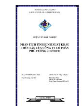 Luận văn Phân tích tình hình xuất khẩu thủy sản của công ty cổ phần phú cường jostoco