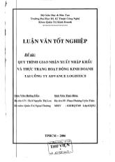 Luận văn Quy trình giao nhận xuất nhập khẩu và thực trạng họat động kinh doanh tại công ty Advance Logistics