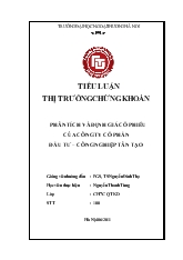 Tiểu luận Phân tích và định giá cổ phiếu của công ty cổ phần đầu tư – Công nghiệp Tân Tạo