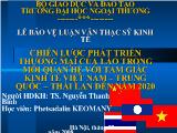 Đề tài Chiến lược phát triển thương mại của Lào trong mối quan hệ với tam giác kinh tế Việt Nam - Trung quốc - Thái Lan đến năm 2010