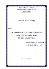 Đề tài Chính sách cổ tức của các công ty niêm yết trên sàn hose từ năm 2006 đến 2010