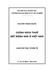 Đề tài Chính sách thuế bất động sản ở Việt Nam