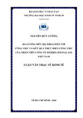 Đề tài Đo lường mức độ thỏa mãn với công việc và kết quả thực hiện công việc của nhân viên công ty INTERNATIONAL SOS Việt Nam