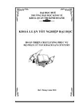 Đề tài Hoàn thiện chất lượng phục vụ của bộ phận lễ tân tại khách sạn Century