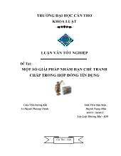 Đề tài Một số giải pháp nhằm hạn chế tranh chấp trong hợp đồng tín dụng