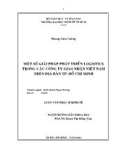 Đề tài Một số giải pháp phát triển Logistics trong các công ty giao nhận Việt Nam trên địa bàn thành phố Hồ Chí Minh