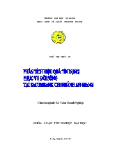 Đề tài Phân tích hiệu quả tín dụng phục vụ đời sống của Ngân Hàng thương mại Sài Gòn Thương Tín - Chi Nhánh An Giang