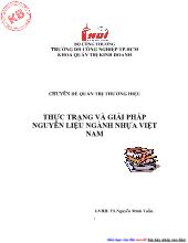 Đề tài Phân tích thực trạng ngành nguyên liệu nhựa Việt Nam