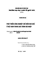 Đề tài Phát triển công nghiệp chế biến rau quả ở Viêt Nam trong quá trình hội nhập