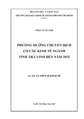 Đề tài Phương hướng chuyển dịch cơ cấu kinh tế ngành tỉnh Trà Vinh tới năm 2015
