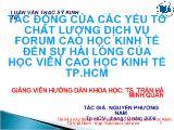 Đề tài Tác động của các yếu tố chất lượng dịch vụ forum cao học inh tế đến sự hài long của học viên cao học kinh tế TH Hồ Chí Minh