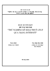 Đề tài Thử nghiệm kê khai thuế giá trị gia tăng qua mạng internet