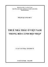 Đề tài Thuế nhà thầu ở Việt Nam trong bối cảnh hội nhập