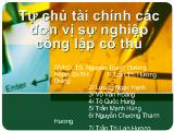 Đề tài Tự chủ tài chính tại các đơn vị sự nghiệp công lập có thu