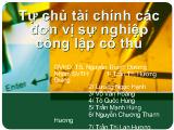 Đề tài Tự chủ tài chính tại các đơn vị sự nghiệp công lập có thu